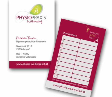 print fullspectrum - Visitenkarten mit Terminkarte für Physio-Wolkersdorf